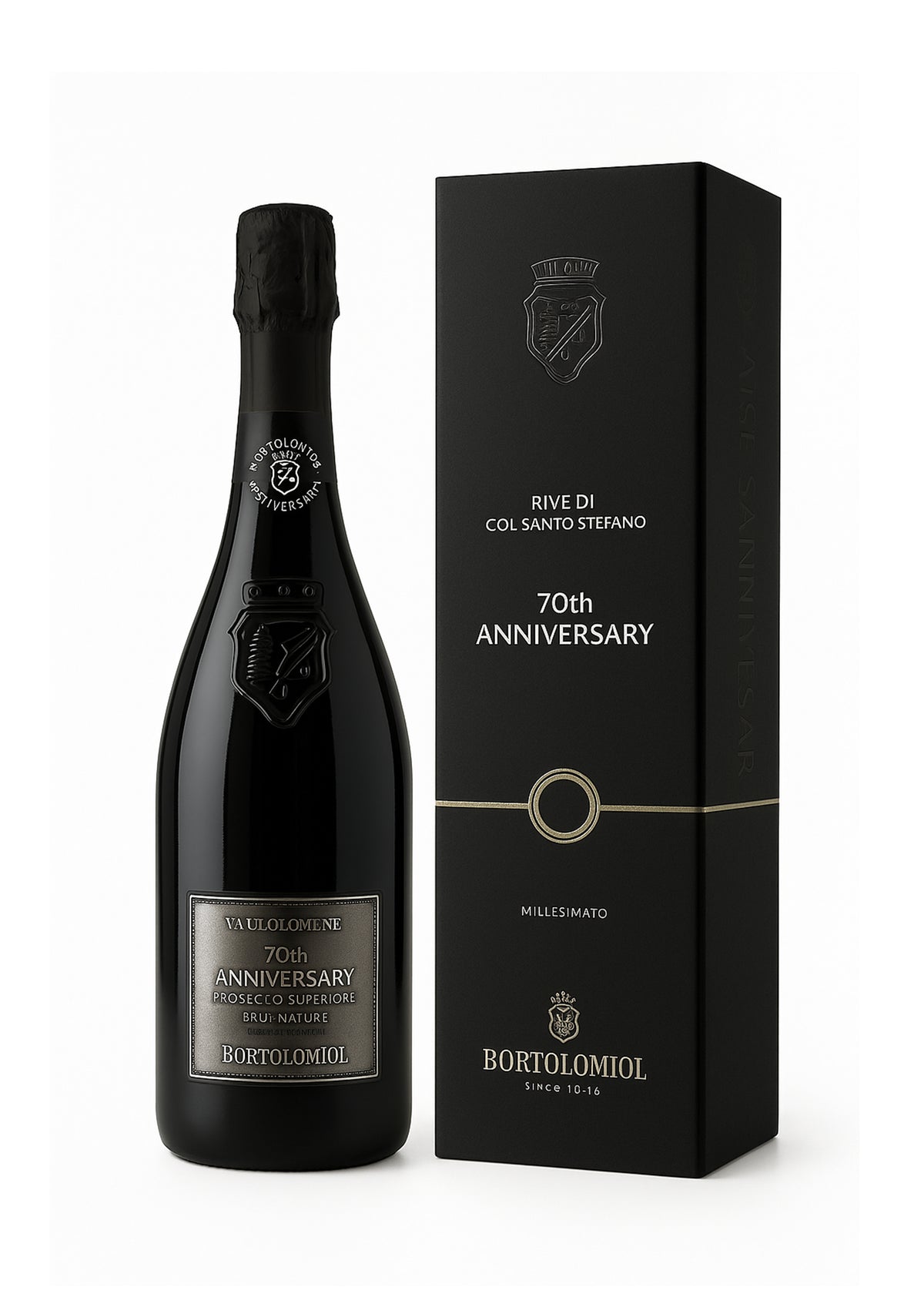 Bortolomiol 70th Anniversary Valdobbiadene Prosecco Superiore Brut Nature Millesimato Rive di Col Santo Stefano 2022