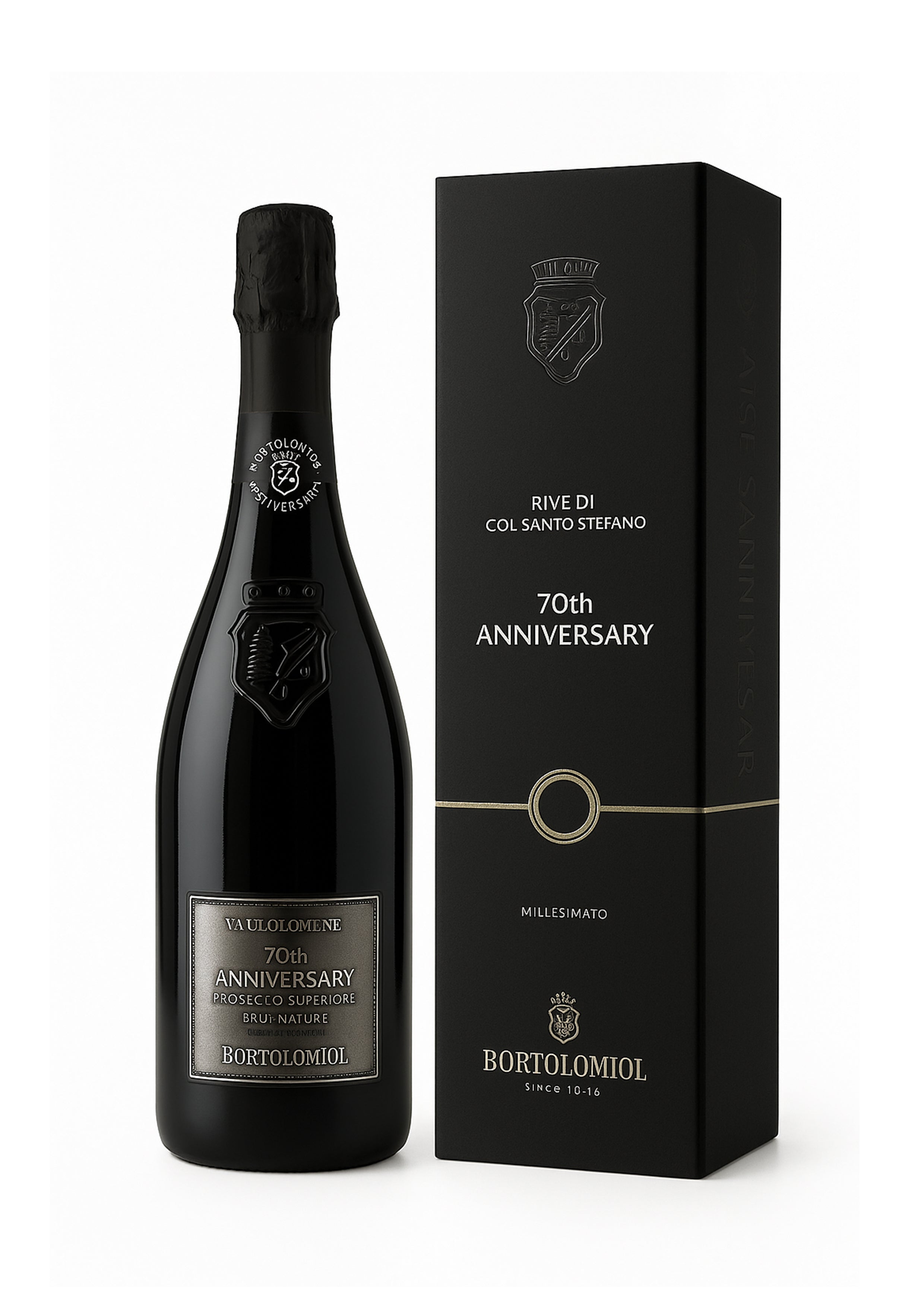 Bortolomiol 70th Anniversary Valdobbiadene Prosecco Superiore Brut Nature Millesimato Rive di Col Santo Stefano 2022
