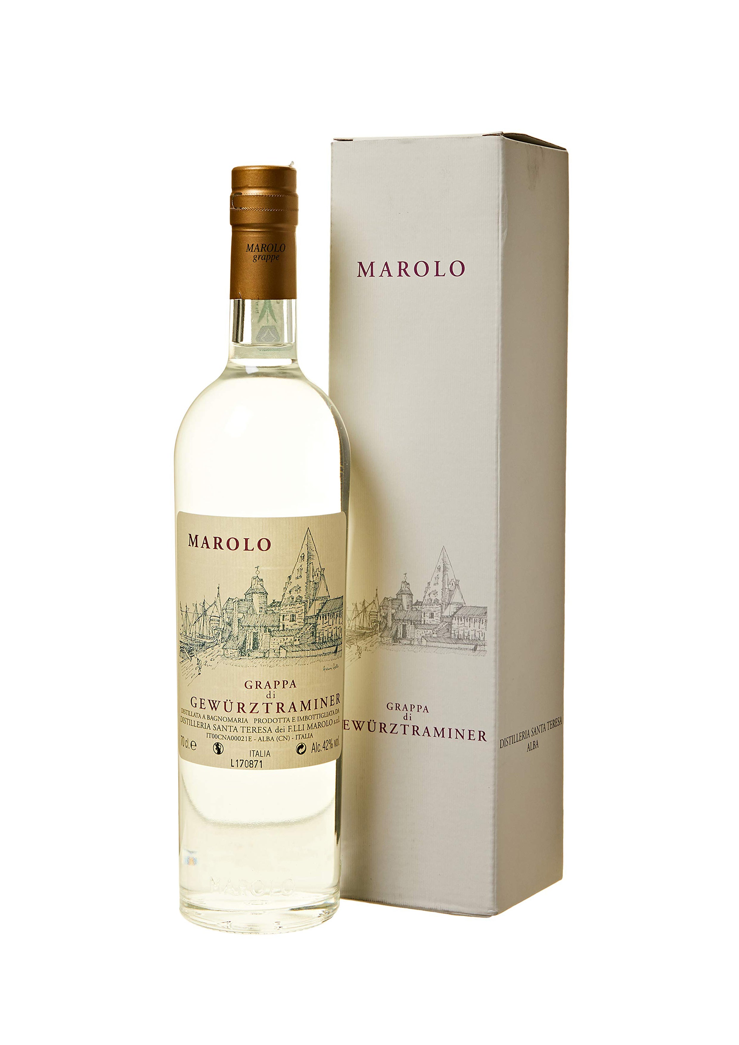 Grappa di Gewürztraminer Marolo 42% Vol Astucciato