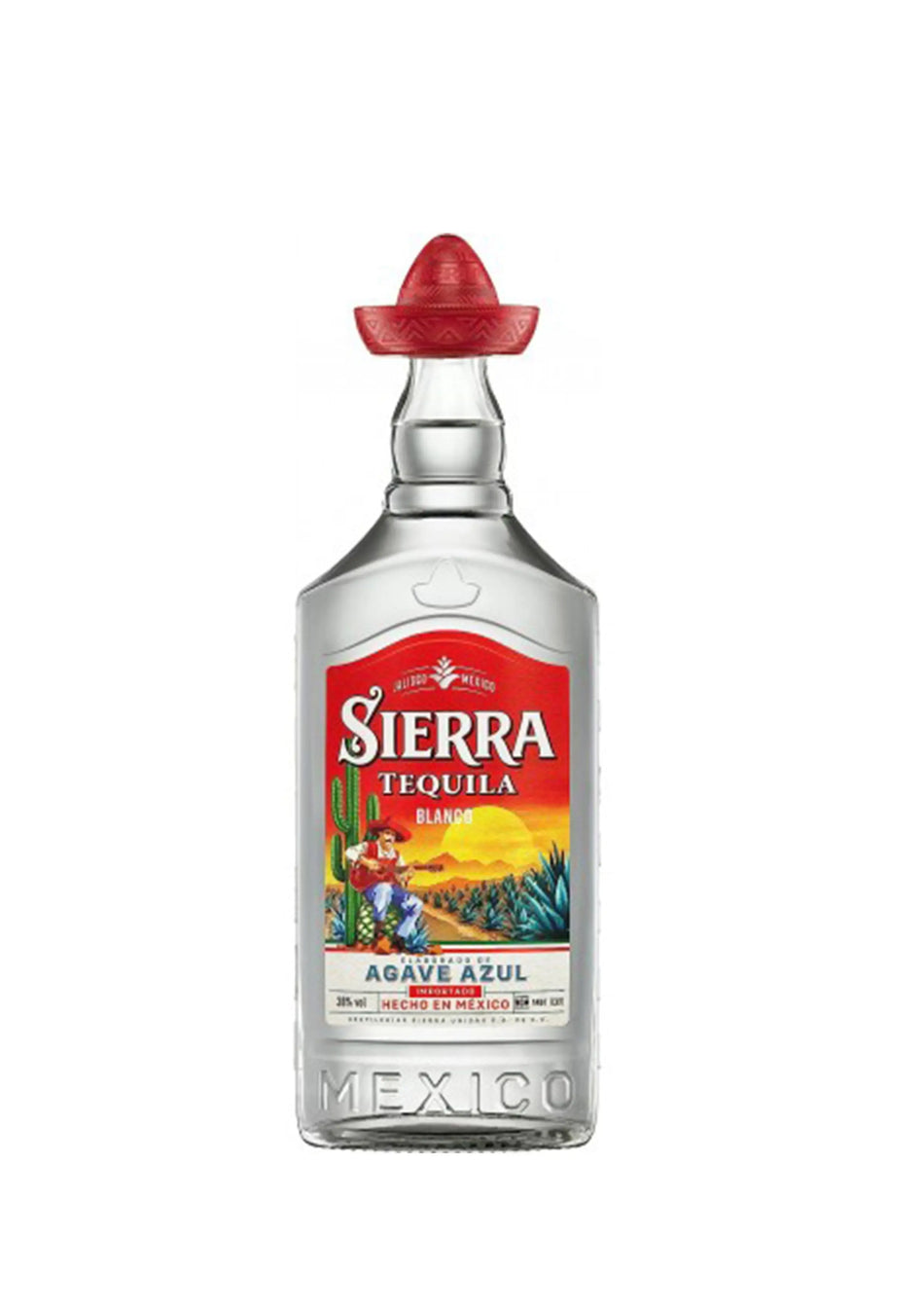 Tequila Sierra Silver Blanco Agave Azul 38% 70cl