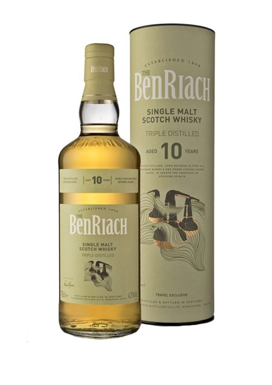 Whiskey Single Malt Triple Distilled Benriach 10 Anni 43% 70cl Astucciato