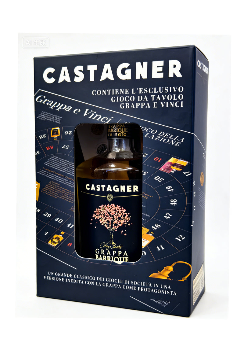 Grappa Castagner Ciliegio Riserva 375ml Cofanetto con Gioco da Tavola