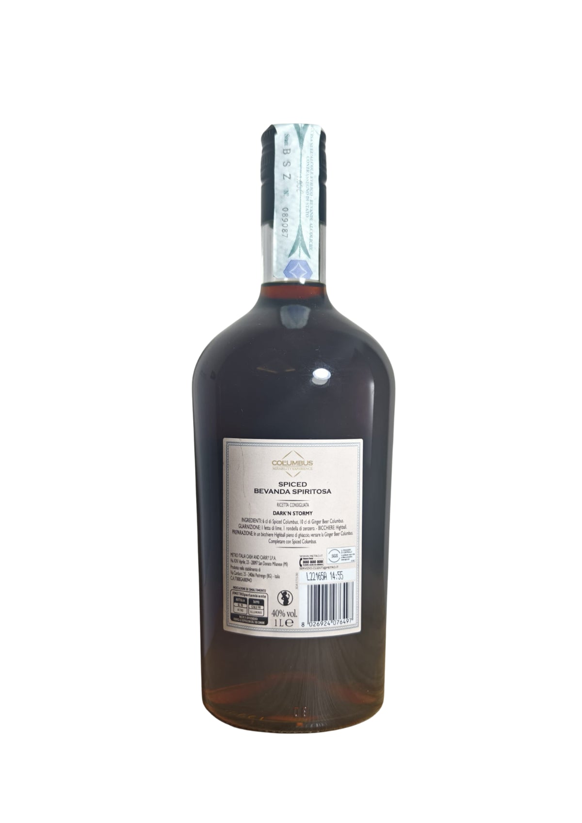 columbus spiced rum 1000ml 40%