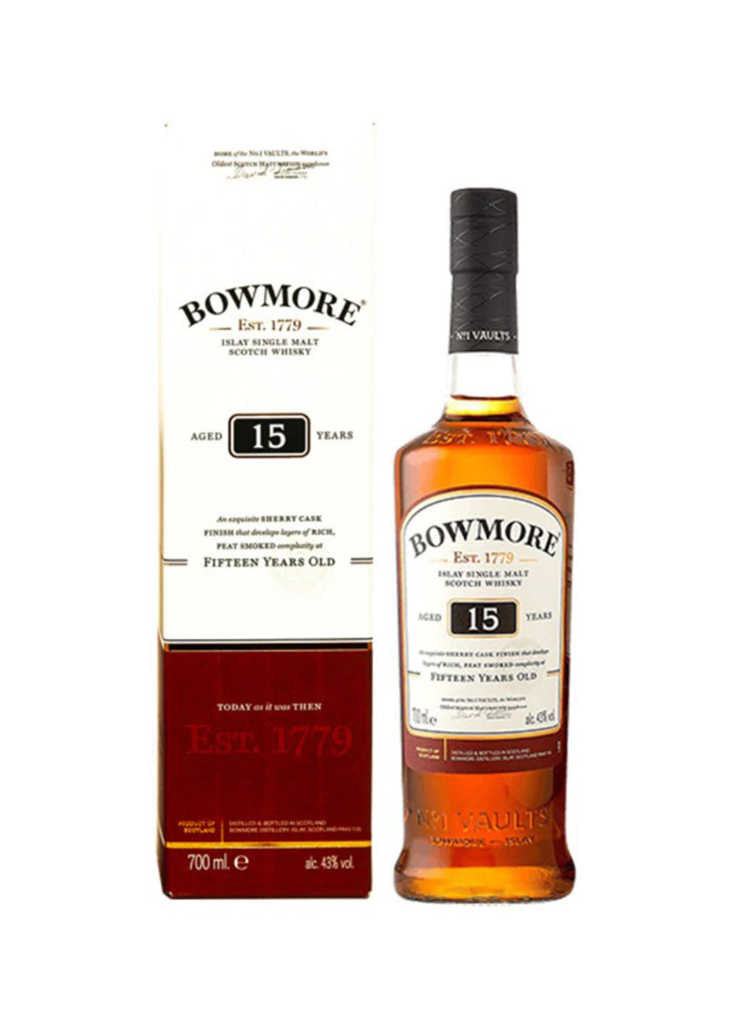 Bowmore 15 Y.O. Golden & Elegant Islay Single Malt 43%Vol 1000ml